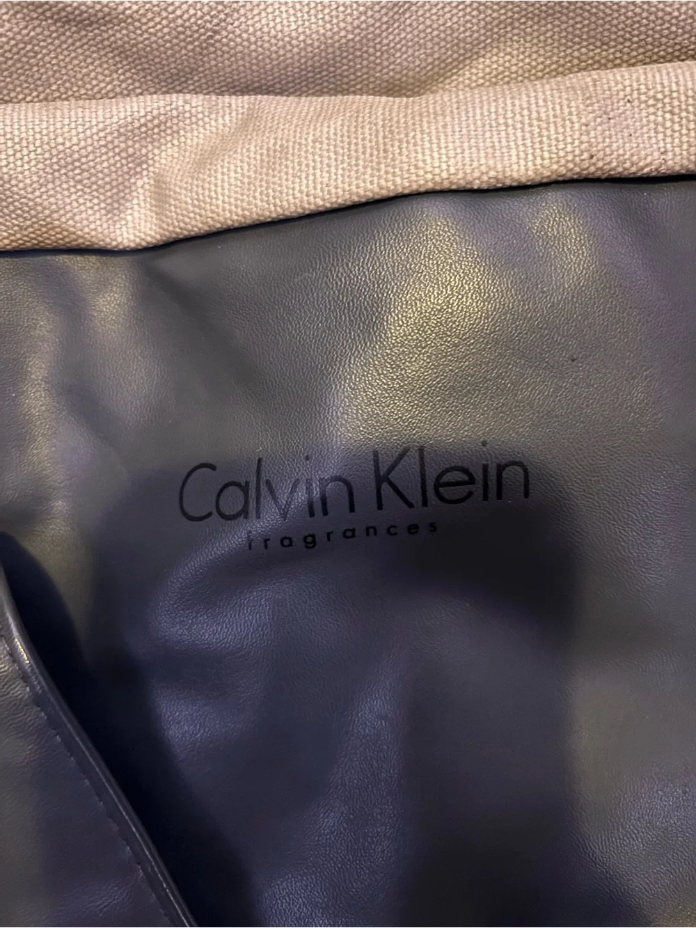 Calvin Klein Black Faux Leather Tote with Logo